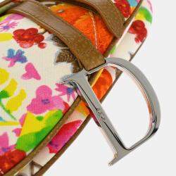 Pre Owned Christian Dior Multicolor Floral Saddle Handbag
