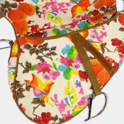 Pre Owned Christian Dior Multicolor Floral Saddle Handbag