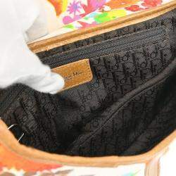 Pre Owned Christian Dior Multicolor Floral Saddle Handbag