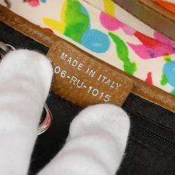 Pre Owned Christian Dior Multicolor Floral Saddle Handbag