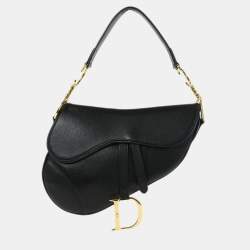 مملوكة مسبقًا Christian Dior Black Leather Saddle Handbag