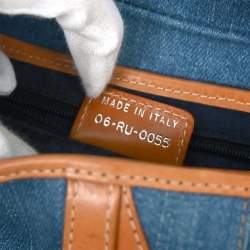 Pre Owned حقيبة السرج ديور جينز أزرق كريستيان