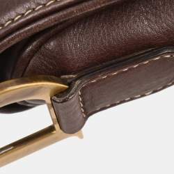 Pre Owned Christian Dior Brown Leather Saddle Handbag