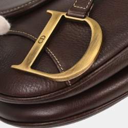 Pre Owned Christian Dior Brown Leather Saddle Handbag