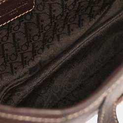 Pre Owned Christian Dior Brown Leather Saddle Handbag