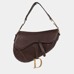 مملوكة مسبقًا Christian Dior Brown Leather Saddle Handbag