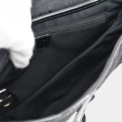 Pre Owned حقيبة يد ديور تراوتر كانفاس سوداء