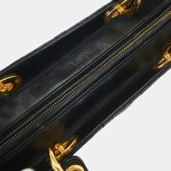 مملوكة مسبقًا حقيبة يد ديور ليدي ديور سوداء جلد ضأن كاناج 2way