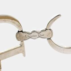 Pre Owned Christian Dior Off-white Embroidered Trotter Saddle Handbag