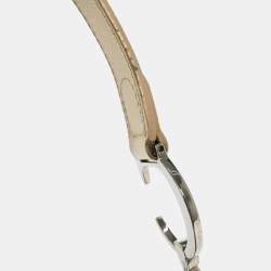 Pre Owned Christian Dior Off-white Embroidered Trotter Saddle Handbag