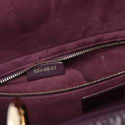 Pre Owned Dior Lady Dior Bordeaux Lambskin Leather Top Handle Bag