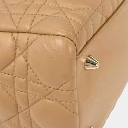 مملوكة مسبقًا Christian Dior Beige Lambskin Lady Dior Cannage 2way Handbag