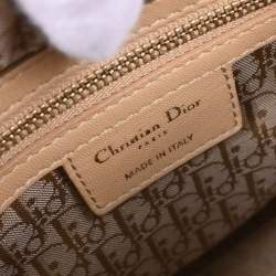 مملوكة مسبقًا Christian Dior Beige Lambskin Lady Dior Cannage 2way Handbag