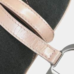 Pre Owned Christian Dior Gray Pink Denim Saddle Handbag