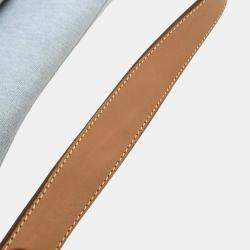 Pre Owned حقيبة ديفور كتف قطن أزرق فاتح سادل