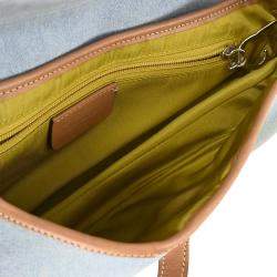 Pre Owned حقيبة ديفور كتف قطن أزرق فاتح سادل