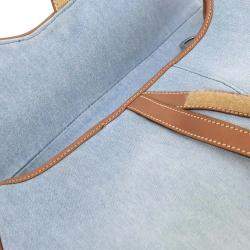 Pre Owned حقيبة ديفور كتف قطن أزرق فاتح سادل