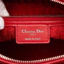 مملوكة مسبقًا Dior Red Large Lambskin Cannage Lady Dior