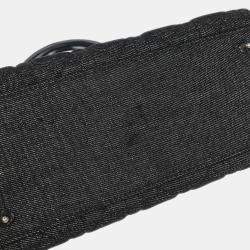 Pre Owned Christian Dior Black Denim Lady Dior Cannage Handbag