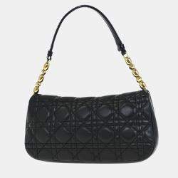 Pre Owned حقيبة ديور ماليش كاناج جلد خروف أسود