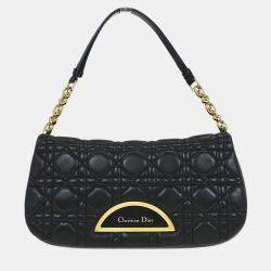 Pre Owned حقيبة ديور ماليش كاناج جلد خروف أسود