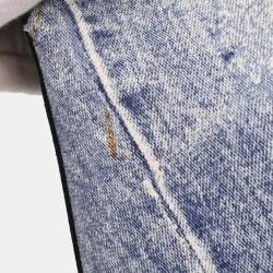 مملوكة مسبقًا Christian Dior Blue Canvas Denim Print Shoulder Bag