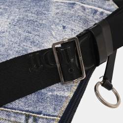 مملوكة مسبقًا Christian Dior Blue Canvas Denim Print Shoulder Bag