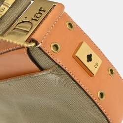 مملوكة مسبقًا Christian Dior Green Beige Street Chic Columbus Shoulder Bag