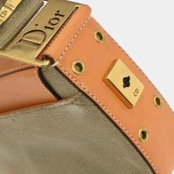 مملوكة مسبقًا Christian Dior Green Beige Street Chic Columbus Shoulder Bag