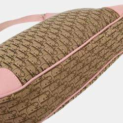 Pre Owned حقيبة هوبو ترونر ستريت شيك بيج وردي كريستيان ديور