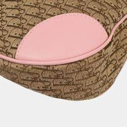 Pre Owned حقيبة هوبو ترونر ستريت شيك بيج وردي كريستيان ديور