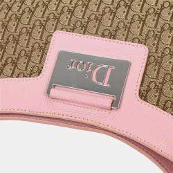 Pre Owned حقيبة هوبو ترونر ستريت شيك بيج وردي كريستيان ديور