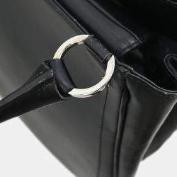 Pre Owned Christian Dior Black Lambskin Leather Shoulder Bag