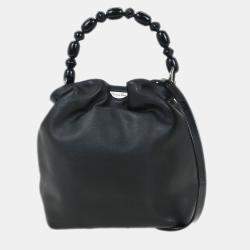 Pre Owned حقيبة يد كريستيان ديور ماليز 2 مسارين جلد سوداء