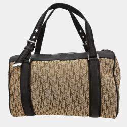 Pre Owned Christian Dior Beige Canvas Trotter Handbag