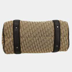 Pre Owned Christian Dior Beige Canvas Trotter Handbag