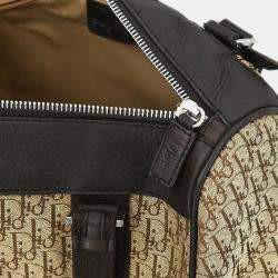 Pre Owned Christian Dior Beige Canvas Trotter Handbag