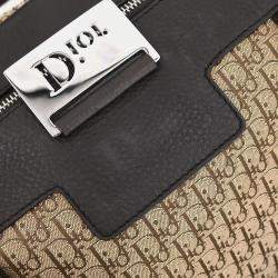 Pre Owned Christian Dior Beige Canvas Trotter Handbag
