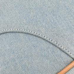 Pre Owned Christian Dior Light Blue Denim Saddle Handbag