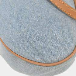 Pre Owned Christian Dior Light Blue Denim Saddle Handbag