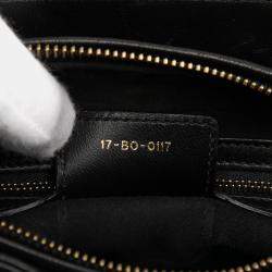 Pre Owned حقيبة ليدي ديور ديور متوسطة من جلد الغنم الأسود المرصعة بالمسامير كاناج