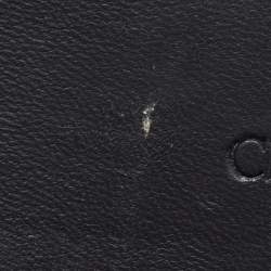 Pre Owned Dior Lady Dior Croisiere Gold Microcannage Patent Leather Wallet On Chain