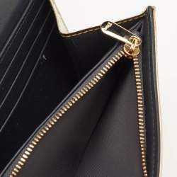 Pre Owned Dior Lady Dior Croisiere Gold Microcannage Patent Leather Wallet On Chain