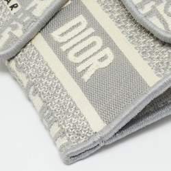 Pre Owned Dior Saddle Grey/White Oblique Canvas Belt Bag