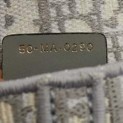 Pre Owned Dior Saddle Grey/White Oblique Canvas Belt Bag