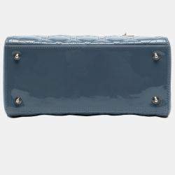 Pre Owned حقيبة ليدي ديور ديور كannage بَراءة واسعة زرقاء متوسطة