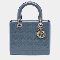 Pre Owned حقيبة ليدي ديور ديور كannage بَراءة واسعة زرقاء متوسطة