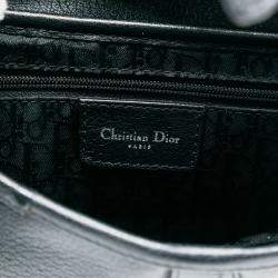 Pre Owned Dior Black Shiny Goatskin Saddle Bag