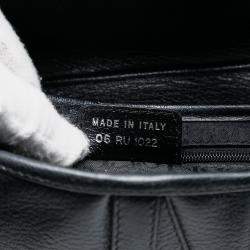 Pre Owned Dior Black Shiny Goatskin Saddle Bag