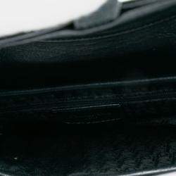 Pre Owned Dior Black Shiny Goatskin Saddle Bag